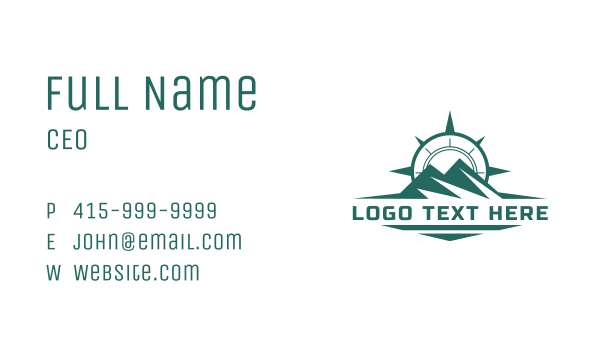 Mountain Summit Compass Business Card Design Image Preview