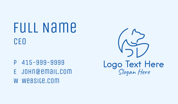 Blue Dog Veterinary Business Card Design Image Preview
