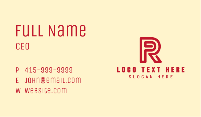 Red Company Letter R Business Card Image Preview