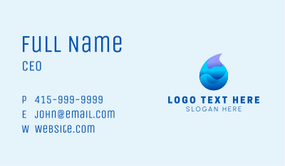 3D Wave Water Droplet  Business Card Image Preview