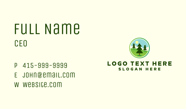 Pine Tree Wood  Business Card Design Image Preview