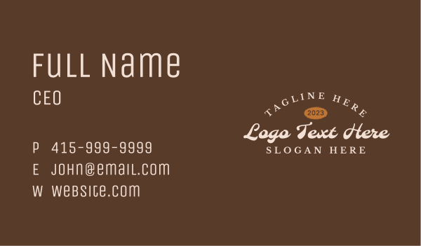 Hipster Cursive Wordmark Business Card Design Image Preview