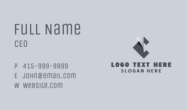 Fabrication Origami Fold Letter C Business Card Design Image Preview