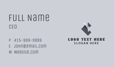 Fabrication Origami Fold Letter C Business Card Image Preview