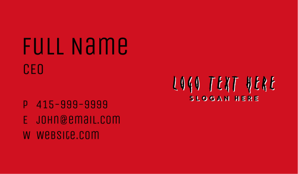 Scary Halloween Wordmark Business Card Design Image Preview