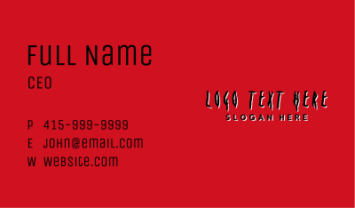 Scary Halloween Wordmark Business Card Image Preview