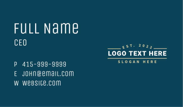 Apparel Brand Wordmark Business Card Design Image Preview