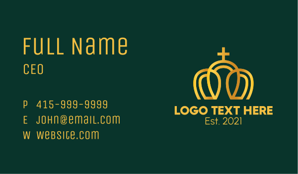 Gold Minimalist Imperial Crown Business Card Design Image Preview