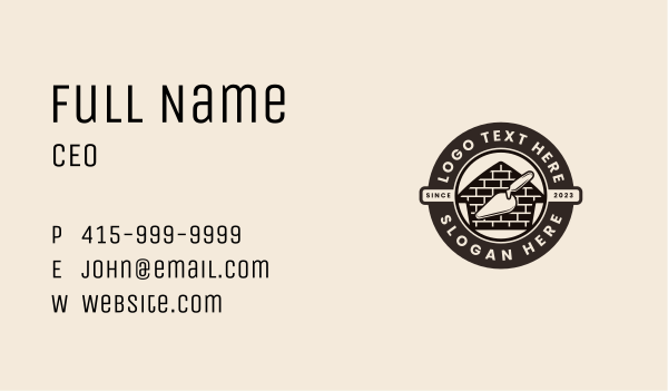 Brick House Construction Business Card Design Image Preview