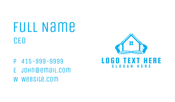 Blue Pressure Washer House Business Card Design Image Preview