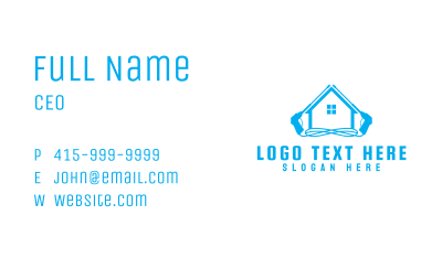 Blue Pressure Washer House Business Card Image Preview