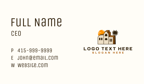 Residential Tropical Villa Business Card Design Image Preview