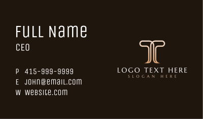 Luxury Firm Company Letter T Business Card Image Preview