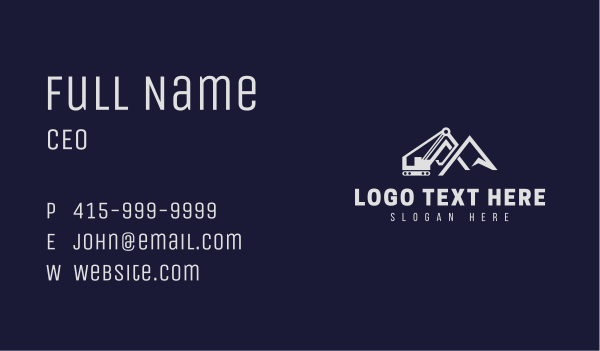 Mountain Heavy Machinery Business Card Design Image Preview