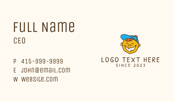 Happy Kid Mascot  Business Card Design Image Preview