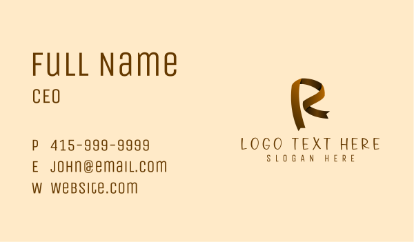 Gradient Ribbon Letter R Business Card Design Image Preview
