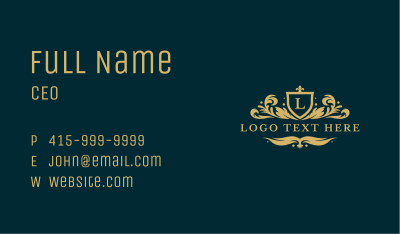 Ornament Crest Shield Business Card Image Preview