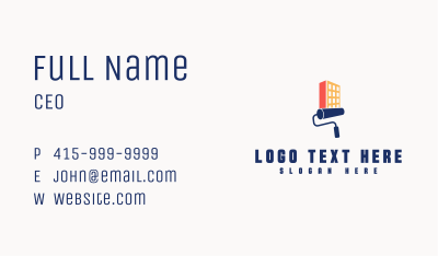 Roller Paint Building Structure Business Card Image Preview