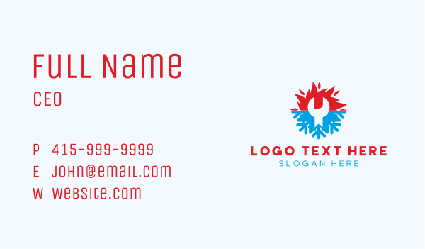 Fire Ice Wrench Business Card Design Image Preview