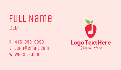 Strawberry Music Note Business Card Image Preview
