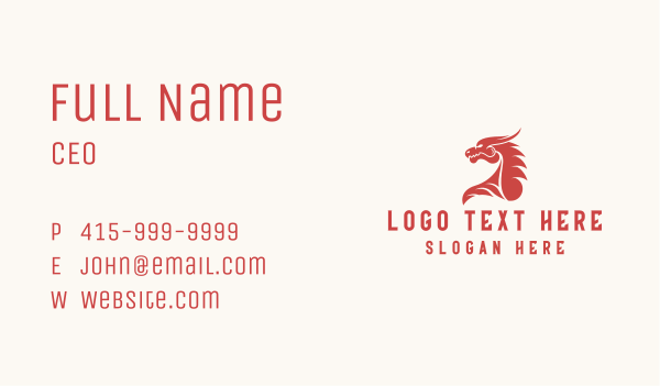 Dragon Monster Head Business Card Design Image Preview