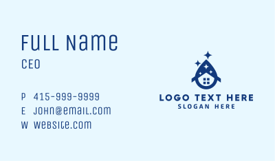 House Sanitation Droplet  Business Card Image Preview