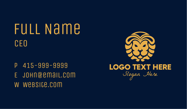 Golden Lion Luxury Business Card Design Image Preview