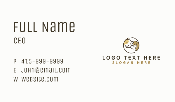 Puppy Kitten Grooming Business Card Design Image Preview