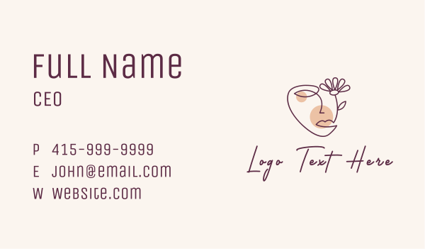Flower Face Beauty  Business Card Design Image Preview