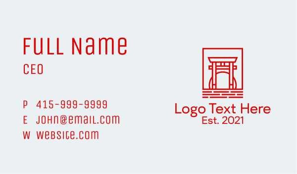 Japanese Torii Gate  Business Card Design Image Preview