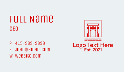 Japanese Torii Gate  Business Card Image Preview