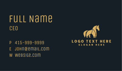 Gold Horse Equestrian  Business Card Image Preview