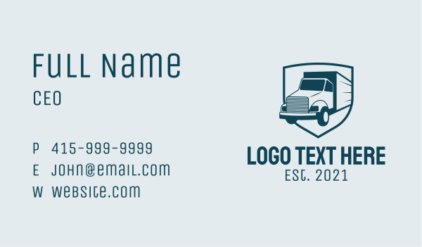 Delivery Transport Truck Business Card Design Image Preview