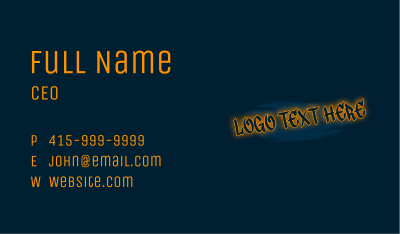 Glowing Graffiti Wordmark Business Card Image Preview