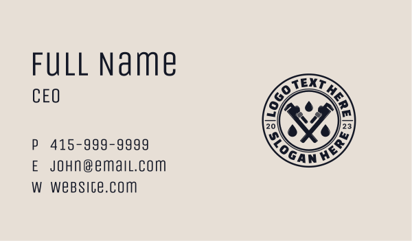 Drainage Pipe Wrench Business Card Design Image Preview
