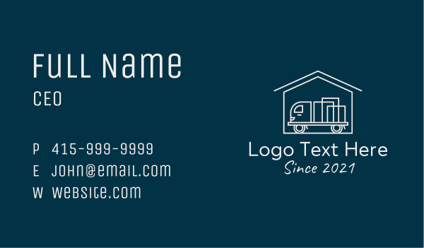 Trucking Warehouse  Business Card Design Image Preview