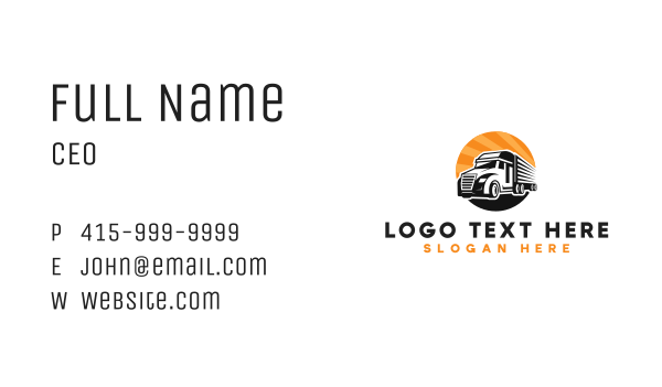 Truck Transport Moving Business Card Design Image Preview