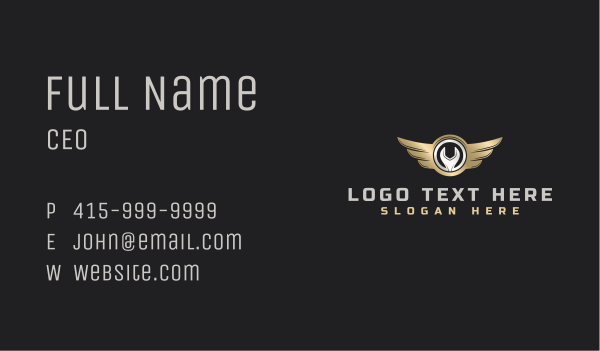 Automotive Wrench Wings Business Card Design Image Preview
