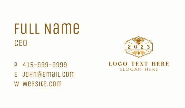 Natural Honey Bee Business Card Design Image Preview