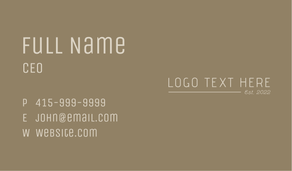 Classic Stylish Wordmark Business Card Design Image Preview