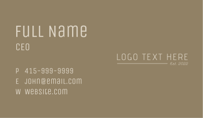 Classic Stylish Wordmark Business Card Image Preview