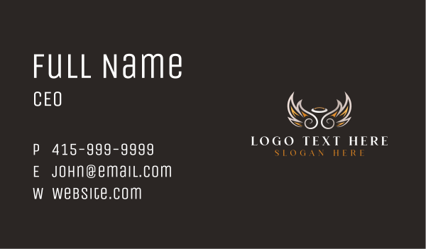Holy Halo Wings Business Card Design Image Preview