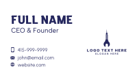 Blue Empire State Rocket Business Card Design