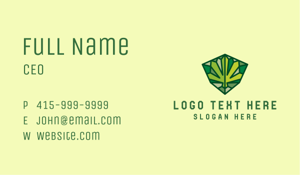 Cannabis Leaf Gem Business Card Design Image Preview