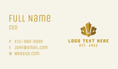 Gold Tribal Crown Headdress Business Card Image Preview