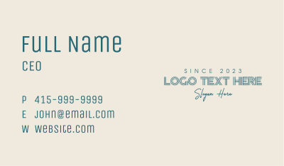 Blue Modern Wordmark Business Card Image Preview