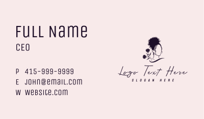 Floral Curly Hair Business Card Image Preview