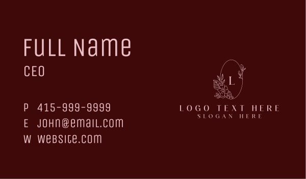 Organic Flower Boutique Business Card Design Image Preview