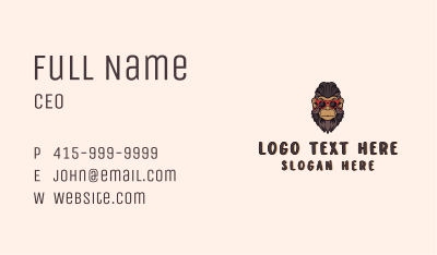 Hipster Sunglasses Monkey Business Card Image Preview
