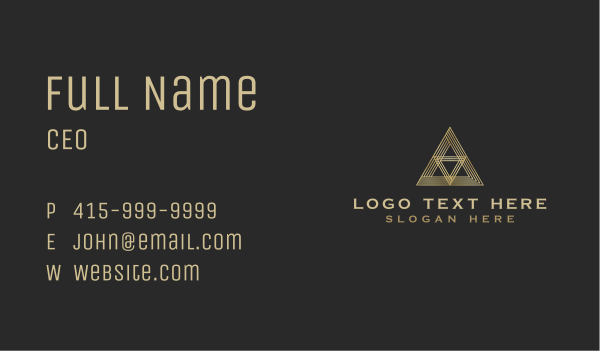 Luxury Premium Pyramid Triangle Business Card Design Image Preview